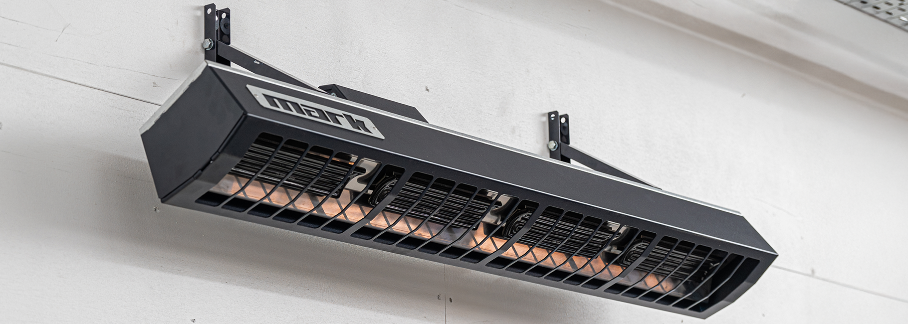 Electric Infrared Heaters mounted on the ceiling